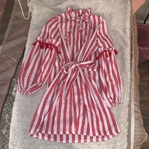 striped red and white dress